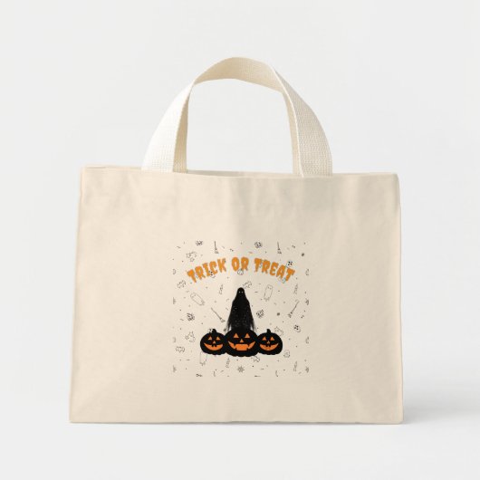 Happy Halloween Trick-oder-Leckerei Tote Bag Mini Stoffbeutel (Vorne)