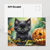 Happy Halloween Trick oder Leckereien Feiertagspostkarte (Vorne/Hinten)