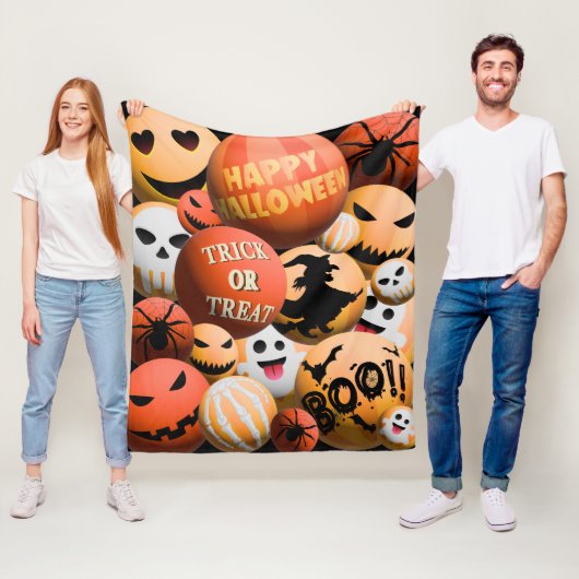 Happy Halloween Trick oder Treat Boo Pumpkin Blank Fleecedecke (Beispiel)