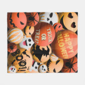 Happy Halloween Trick oder Treat Boo Pumpkin Blank Fleecedecke (Vorderseite (Horizontal))