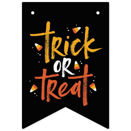 Happy Halloween Trick oder Treat Candy Corn Party Wimpelkette (Erste Fahne)
