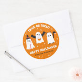 Happy Halloween Trick oder Treat Ghosts Runder Aufkleber (Umschlag)