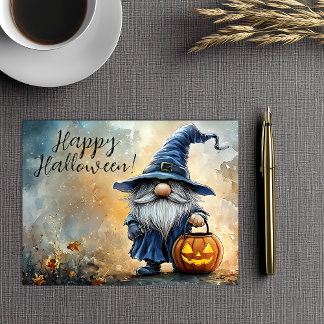 Happy Halloween Trick oder Treat Gnome Feiertagspostkarte