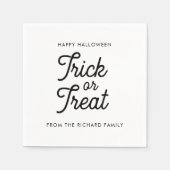 Happy Halloween Trick oder Treat Minimalistisch Serviette (Vorderseite)