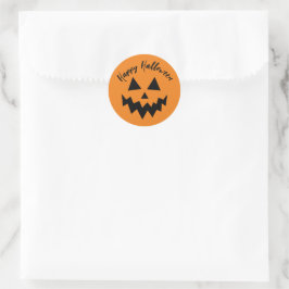 Happy Halloween Trick oder Treat Orange Pumpkin Fa Runder Aufkleber