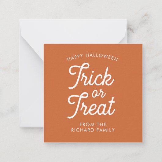 Happy Halloween Trick oder Treat Personalisiert Mitteilungskarte (Vorderseite)