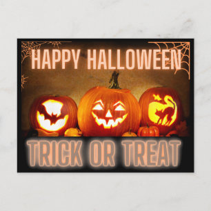 HAPPY HALLOWEEN TRICK ODER TREAT POSTKARTE