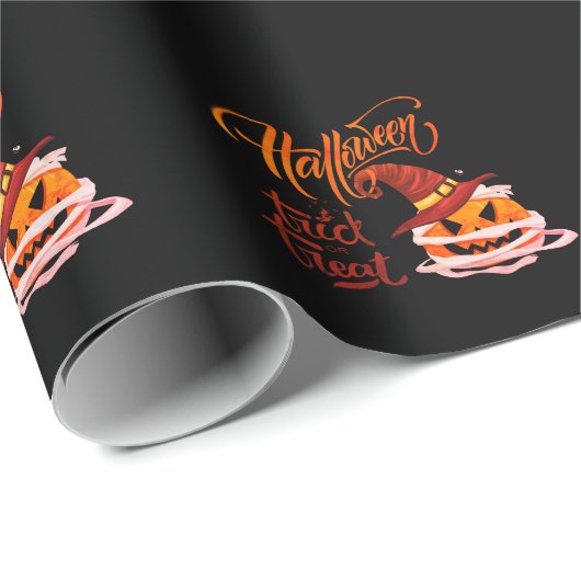 Happy Halloween Trick oder Treat Pumpkin Geschenkpapier (Rolleneckpunkt)