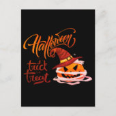 Happy Halloween Trick oder Treat Pumpkin Postkarte (Vorderseite)