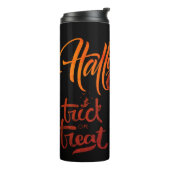 Happy Halloween Trick oder Treat Pumpkin Thermosbecher (Nach links gedreht)
