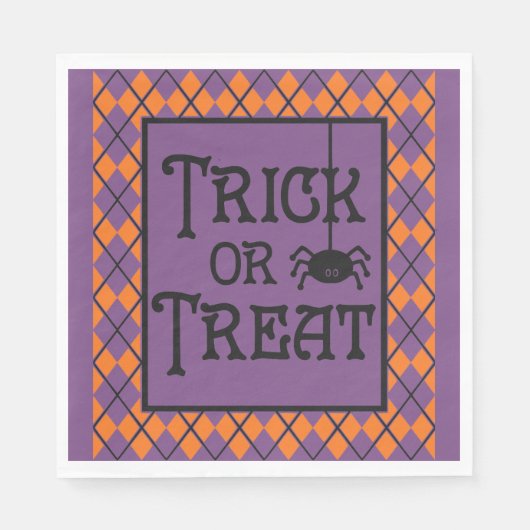 Happy Halloween, Trick oder Treat, Spiderweb Serviette (Vorderseite)