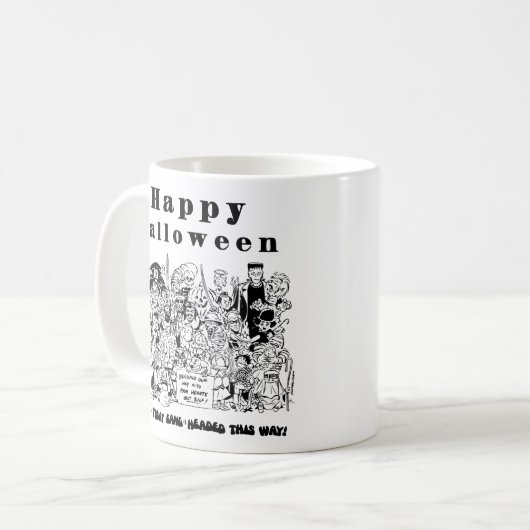 Happy Halloween Trick oder Treat Spooky Illustrati Kaffeetasse (Vorderseite Links)