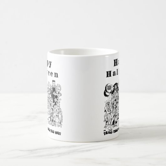 Happy Halloween Trick oder Treat Spooky Illustrati Kaffeetasse (Mittel)
