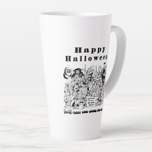 Happy Halloween Trick oder Treat Spooky Illustrati Milchtasse (Rechte Ecke)