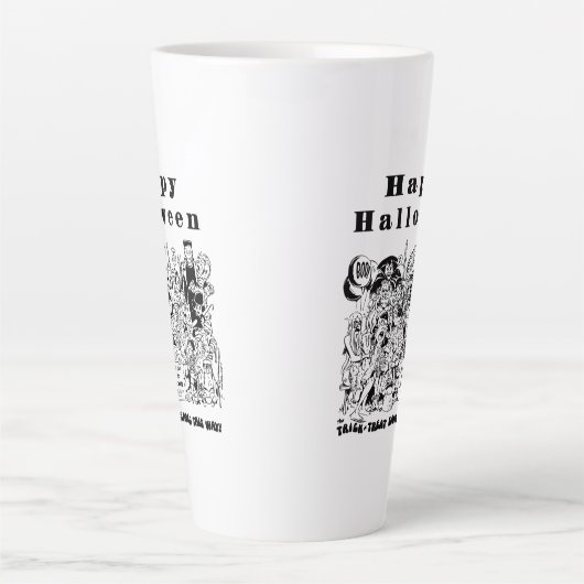 Happy Halloween Trick oder Treat Spooky Illustrati Milchtasse (Vorderseite)