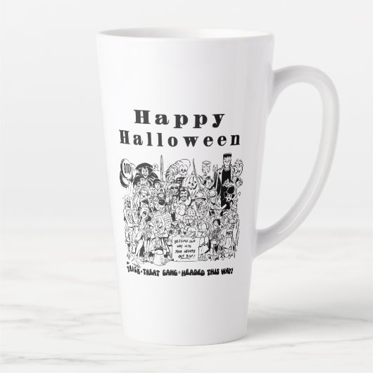Happy Halloween Trick oder Treat Spooky Illustrati Milchtasse (Rechts)