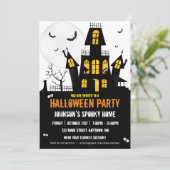Happy Halloween Trick oder Treat Spuk House Einladung (Stehend Vorderseite)