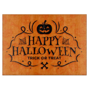 Happy Halloween Trick oder Treat Typografie Schneidebrett