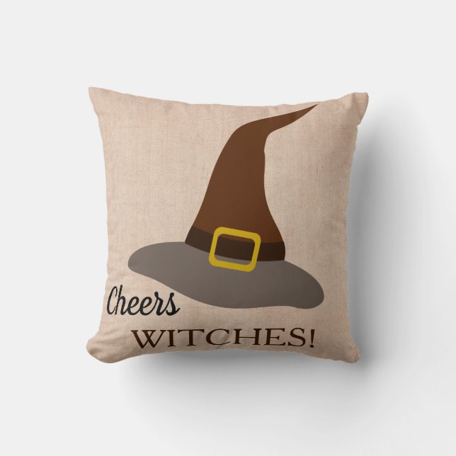 Happy Halloween Trick oder Treat Witch Hat Kissen (Vorderseite)