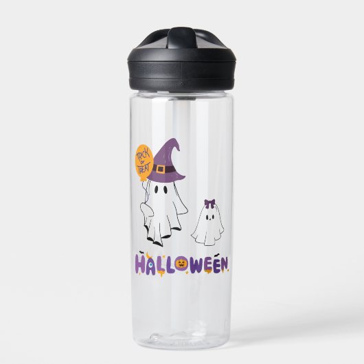happy halloween trick or treat ghost trinkflasche (Vorderseite)