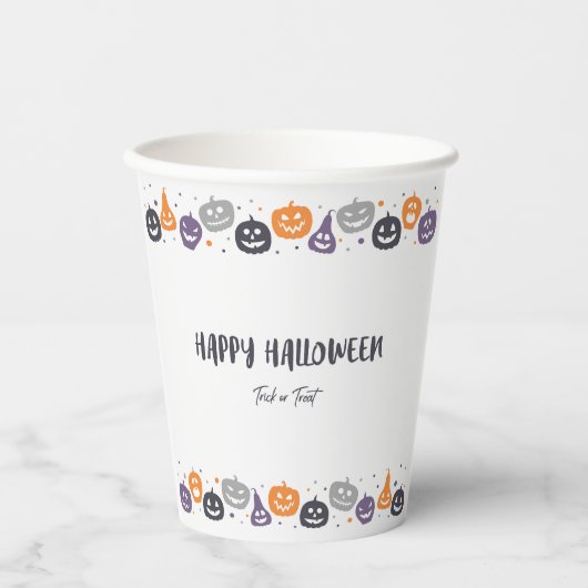 Happy halloween trick or treat pappbecher (Vorderseite)