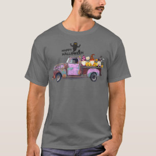 Happy Halloween Truck Gnomes Pumpkin Ghost Kostüm T-Shirt