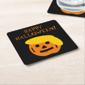 Happy Halloween Trump Kürbiskopf Schnitzerei Rechteckiger Pappuntersetzer (angewinkelt)