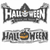 Happy Halloween Typografie Aufkleber (Vorderseite)