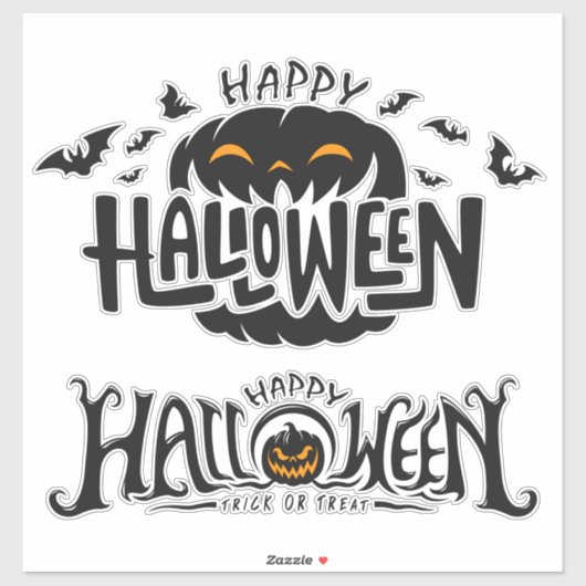 Happy Halloween Typografie Aufkleber (Blatt)