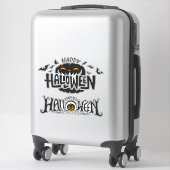 Happy Halloween Typografie Aufkleber (Koffer)