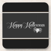 Happy Halloween Typografie Getränkeuntersetzer (Vorderseite)