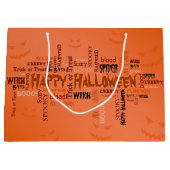Happy Halloween Typografie Große Geschenktüte (Vorderseite)