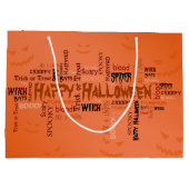 Happy Halloween Typografie Große Geschenktüte (Rückseite)