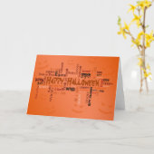 Happy Halloween Typografie Karte (Gelbe Blume)