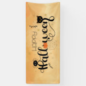 Happy Halloween Typografie Orange Party Banner (Vertikal)
