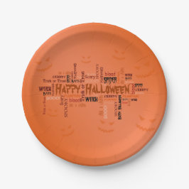 Happy Halloween Typografie Pappteller