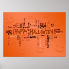 Happy Halloween Typografie Poster