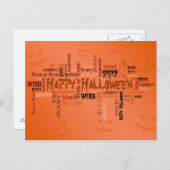 Happy Halloween Typografie Postkarte (Vorne/Hinten)
