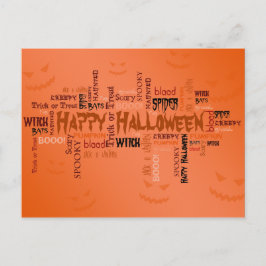 Happy Halloween Typografie Postkarte