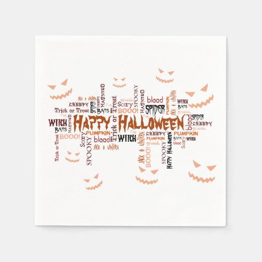 Happy Halloween Typografie Serviette (Vorderseite)