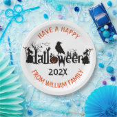 Happy Halloween Typografie & Symbole Design Pappteller (Party)