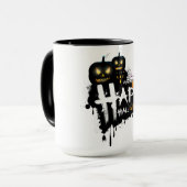 Happy Halloween Typografie Tasse (Vorderseite Links)