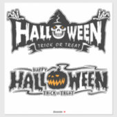 Happy Halloween Typography Aufkleber (Blatt)