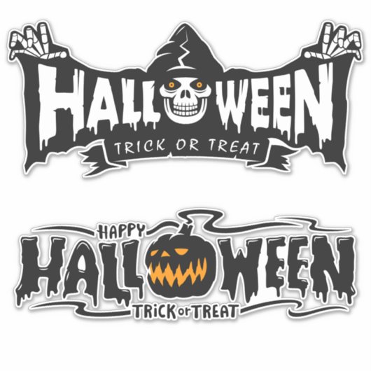 Happy Halloween Typography Aufkleber (Vorderseite)
