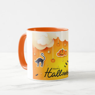 Happy Halloween über den Wolken Tasse