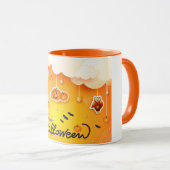 Happy Halloween über den Wolken Tasse (VorderseiteRechts)
