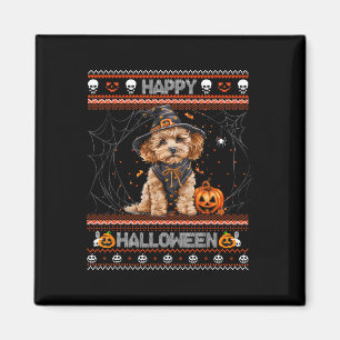 Happy Halloween Ugly Poodle Howl-o-ween Pumpkin Do Magnet