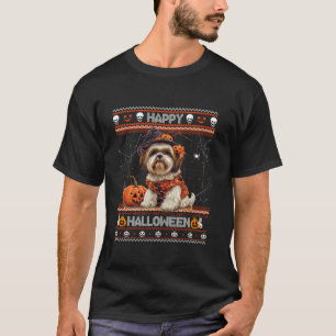 Happy Halloween Ugly Shih Tzu Howl o ween Pumpkin T-Shirt