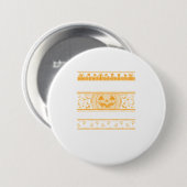 Happy Halloween Ugly ter Design Pumpkins Button (Vorne & Hinten)