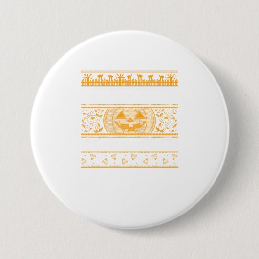 Happy Halloween Ugly ter Design Pumpkins Button (Vorderseite)